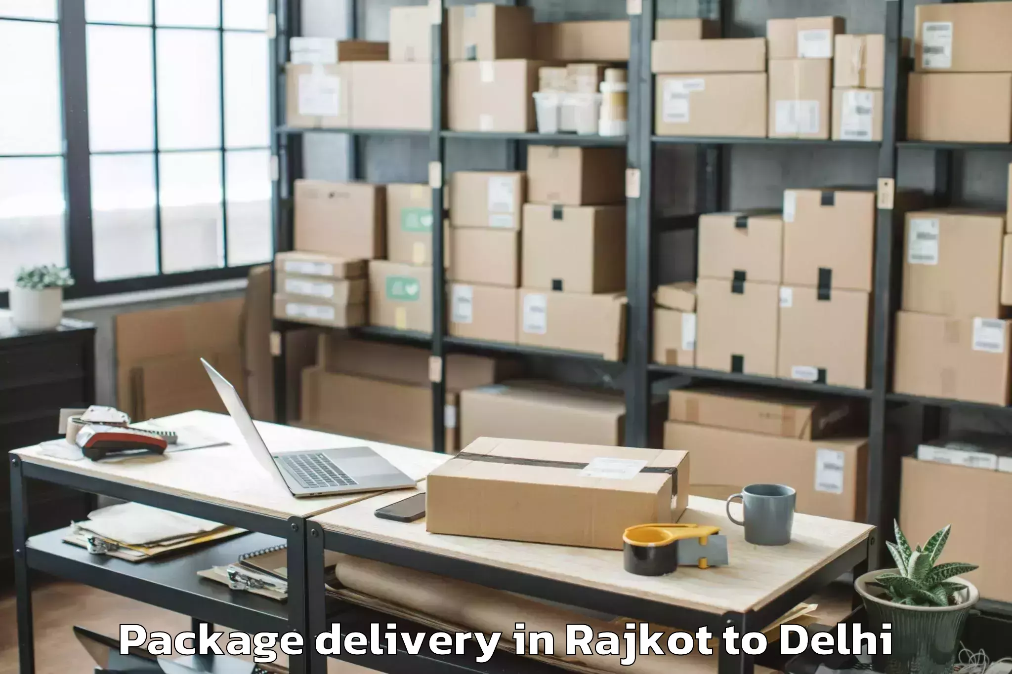 Book Rajkot to Garhi Package Delivery